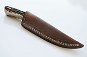 Stag Antler Damascus Knife Skinning Custom Knives Deer Drop Point Sheath