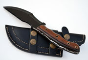 1095 Black Powder Coated Steel Tracker Knife Black & Brown Micarta Skinning Custom Knives with Leather Sheath