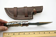 D2 Tracker Knife Large Knives Survival Skinning Hammered Sheath Steel