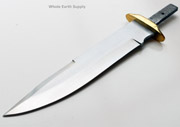 Large Drop Point Knife Blank Push Tang Knives Custom Brass Guard Stainless Steel