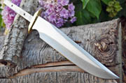 CUSTOM BLANK Knife Blade Modified Fighter w/Brass Guard Bolster #015