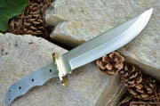 CUSTOM BLANK Large Hunter Making Knives Knife Big w/Brass Guard Bolster #058