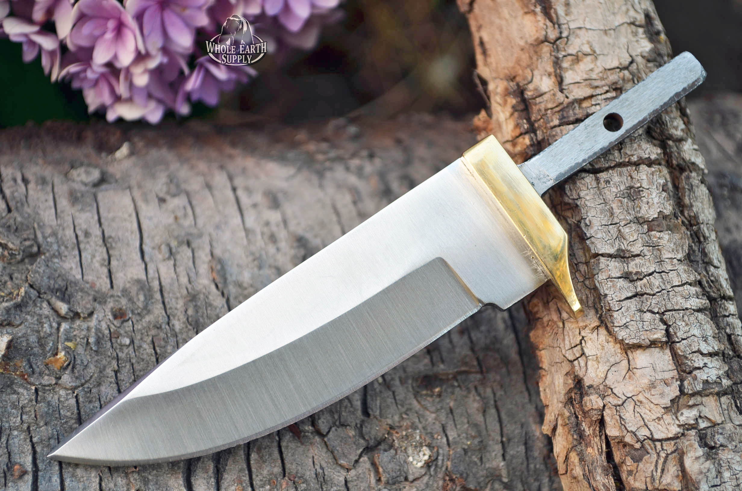 CUSTOM BLANK Blade Drop Point Knife Knives Guard w/Brass Guard Bolster #7829