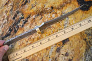 Large Upswept Damascus Knife Blank Blade with Brass Bolster Skinning Skinner