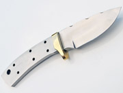Drop Point 1095 High Carbon Steel Knife Blank Guard Knives Blade +Brass Finger