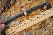 Drop Point Damascus Knife Blank Blade with Brass Bolster Skinning Skinner