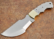 Tracker D2 D-2 Steel Large Knife Custom Knives Blades Blanks Brass Guard