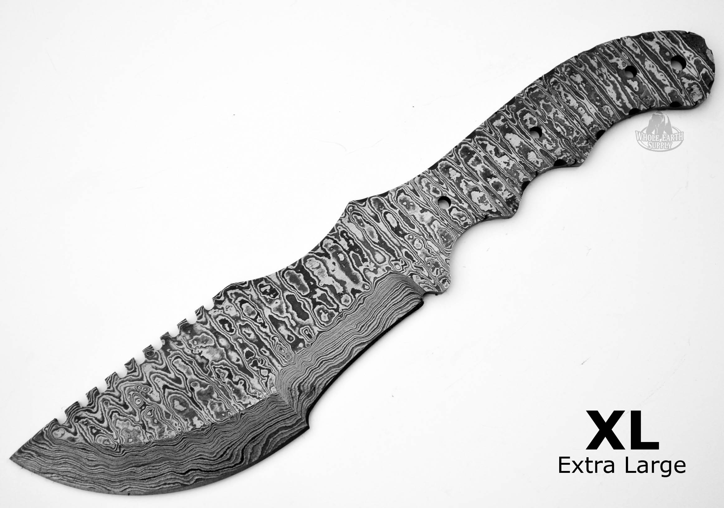 EXTRA LARGE - Ladder Damascus Tracker Blank Blade Knives Knife Making Blanks