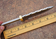 Drop Point D2 D-2 Steel Hidden Tang Knife Blank Knives Blades +Brass Guard