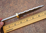 Drop Point D2 D-2 Steel Hidden Tang Knife Blank Knives Blades +Brass Guard