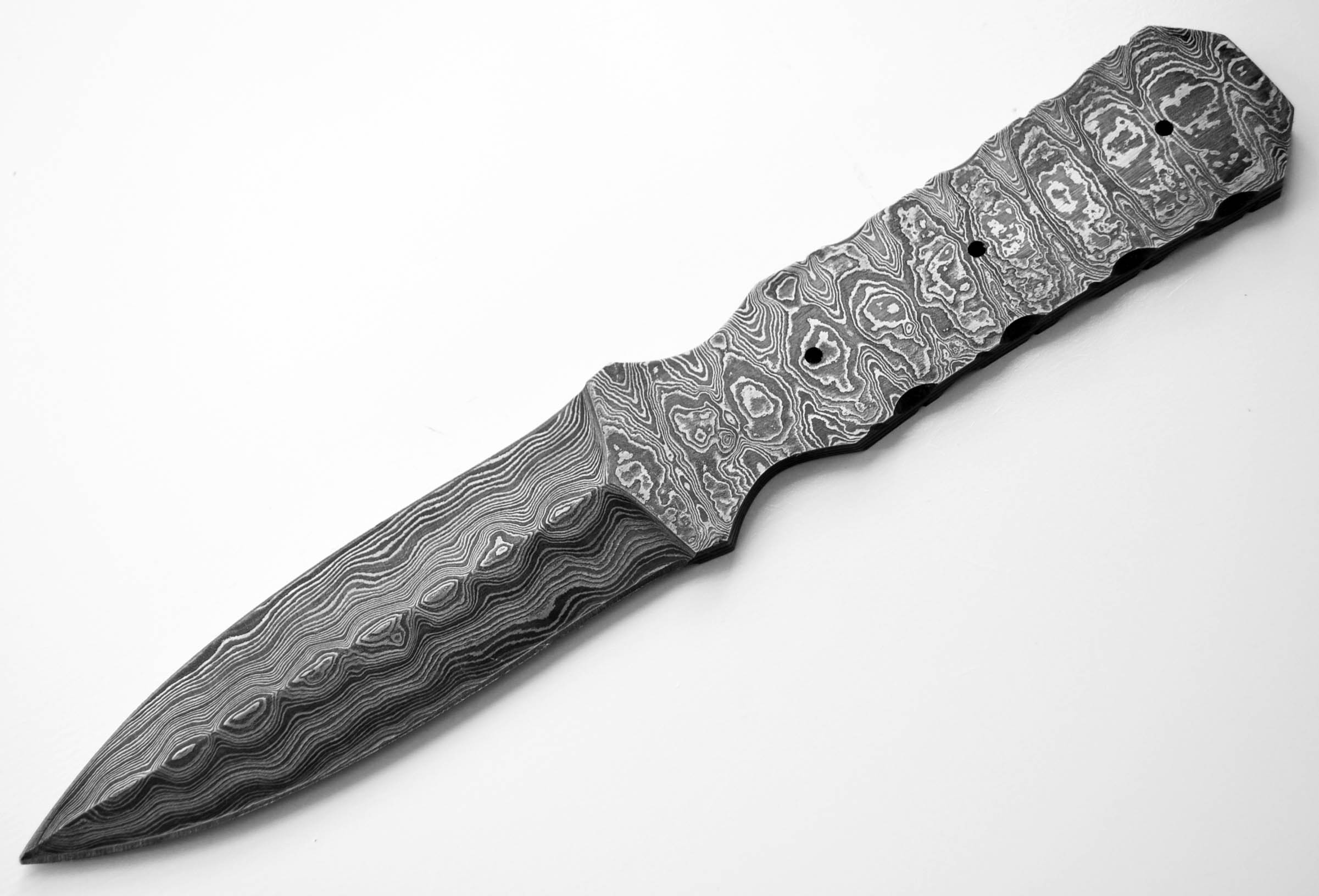 Damascus  Double Edge Blank Blade Knife 1095HC Carbon Making