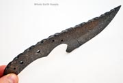 Damascus Blank Upswept Curved Skinning Skinner Blade Hunter 1095HC