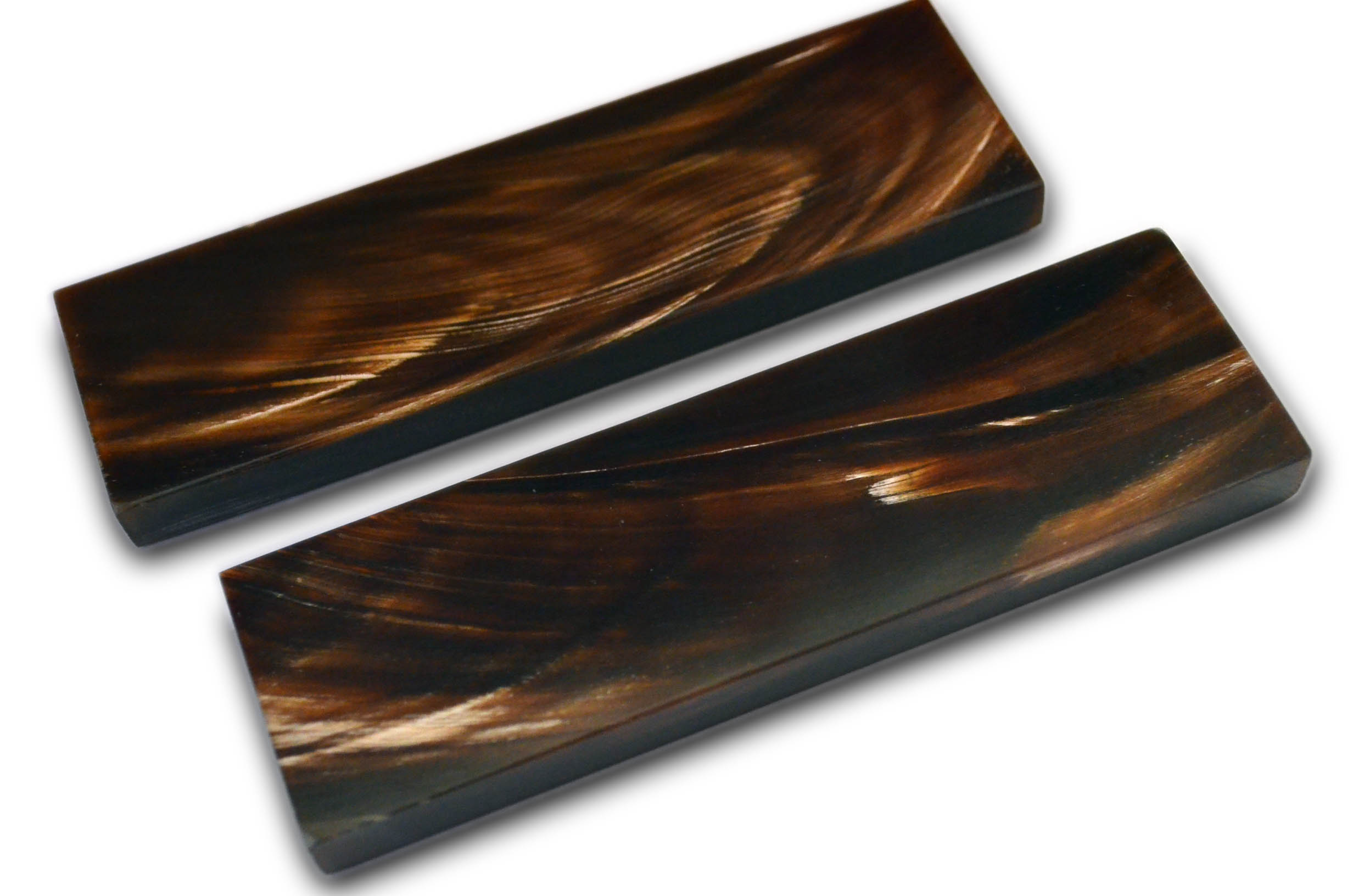 5 inch Brown Buffalo Horn Brown Streaks Scales Handle Set Pair Handles Material for Knife Making Blanks Blades Grips Knives