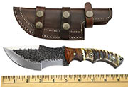 D2 Tracker Knife Large Knives Survival Skinning Hammered Sheath Steel