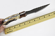 Hammered Damascus Tracker Knife Stag Handle Skinning Knives Blades Blade Knife