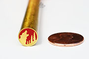 Mosaic Pin #107 Wolf in Woods Red 1cm Brass Knife Handle Scales Grips Knives