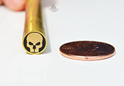 Mosaic Pin #217 Skull Black 8mm Brass Knife Handle Scales Grips Knives Pin 