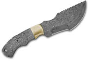 Tracker Damascus Knife Blank Blade with Brass Bolster Skinning Skinner